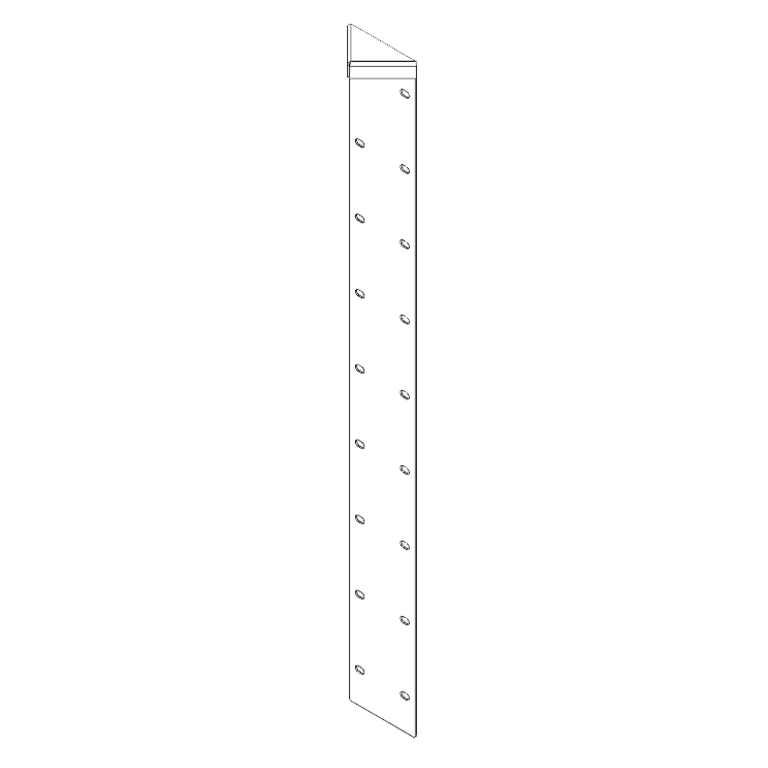 Pièce d'angle en acier peint par poudrage 180° 100 cm