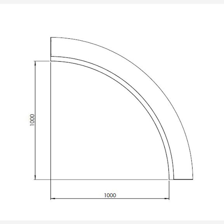 Paroi de soutènement en acier corten courbe intérieure 100 x 100 cm (hauteur 50 cm)