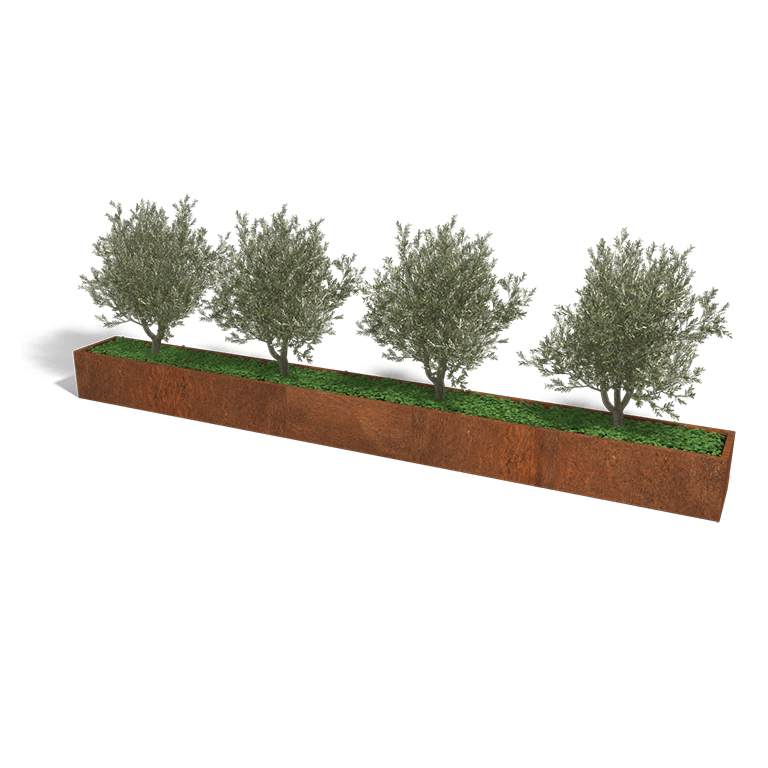 Bac à plantes en acier corten Texas xxl 500 x 50 cm
